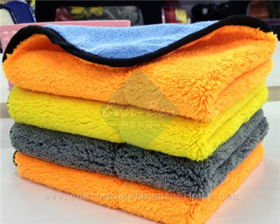 Custom Quick Dry Car Washing Towels Dual Pile Towels Factory Yellow Orange Blue Coral Fleece Towels Wholesaler